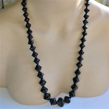 Whitby Jet Beads Necklace Outstanding Georgian/Early Victorian Re-Strung C.1830